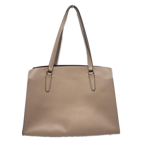 Auth COACH - C4077 Beige Leather Shoulder Bag - Picture 2 of 8